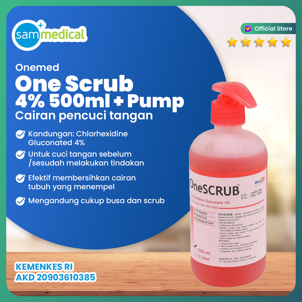 [00120200426] One Med One Scrub 4% 500ml + Pump