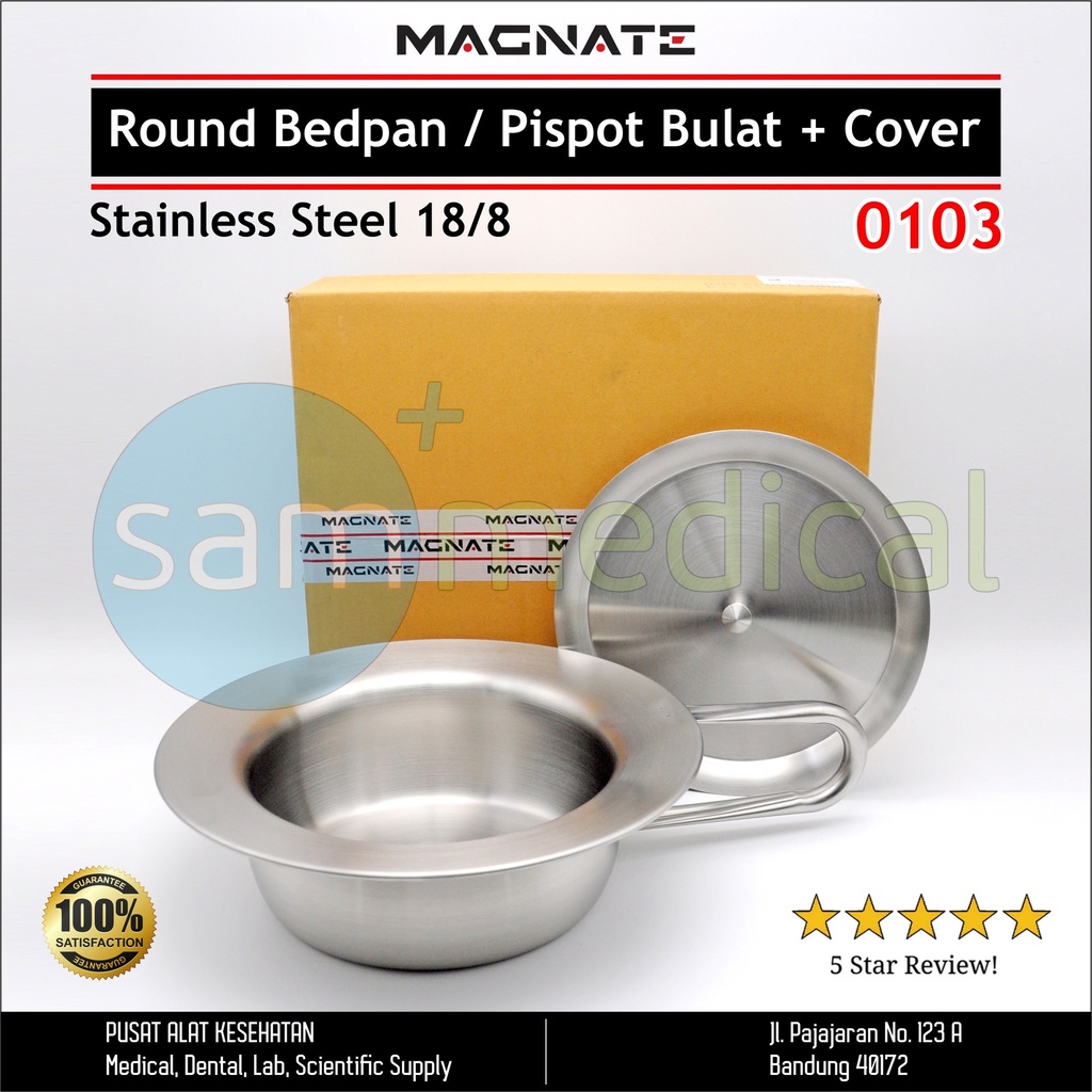 Magnate Round Bedpan / Pispot Bulat + Cover 0103 300 x H90mm