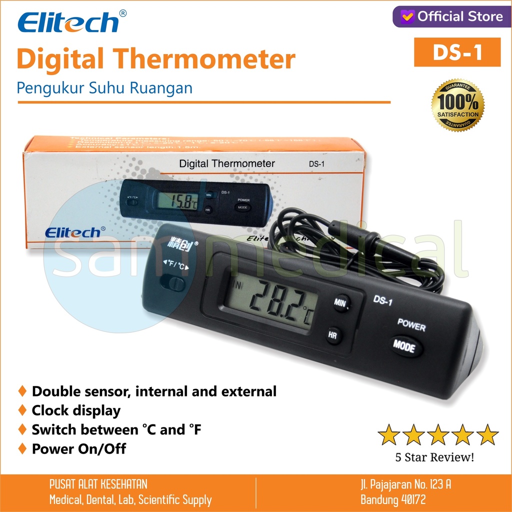 [00120200510] Elitech Digital Thermometer / Pengukur Suhu Ruangan DS1