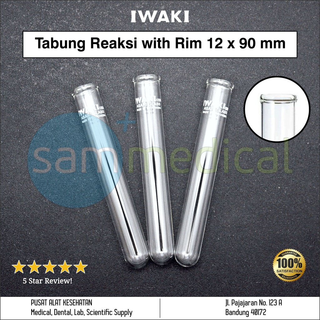 [00120200511] Iwaki Tabung Reaksi With Rim 12x90mm(TEST12-90NP)