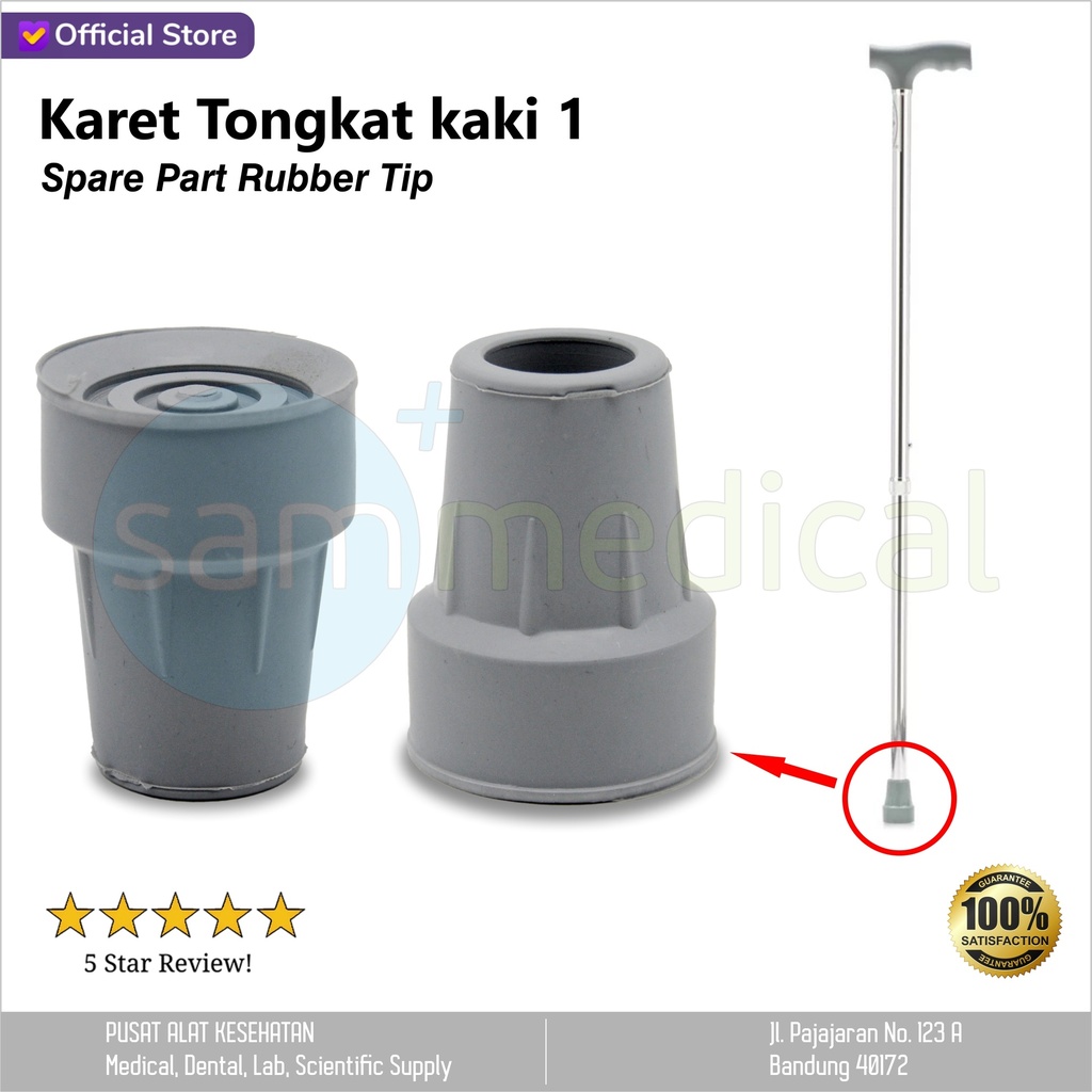 [00120200513] Spare Part Rubber Tip / Karet Tongkat kaki 1  