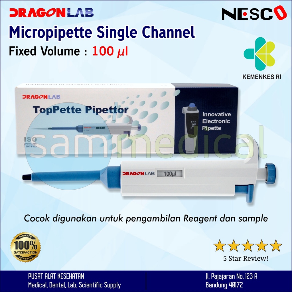 Nesco Dragon Lab Micropipette Single Ch Fix 100ul