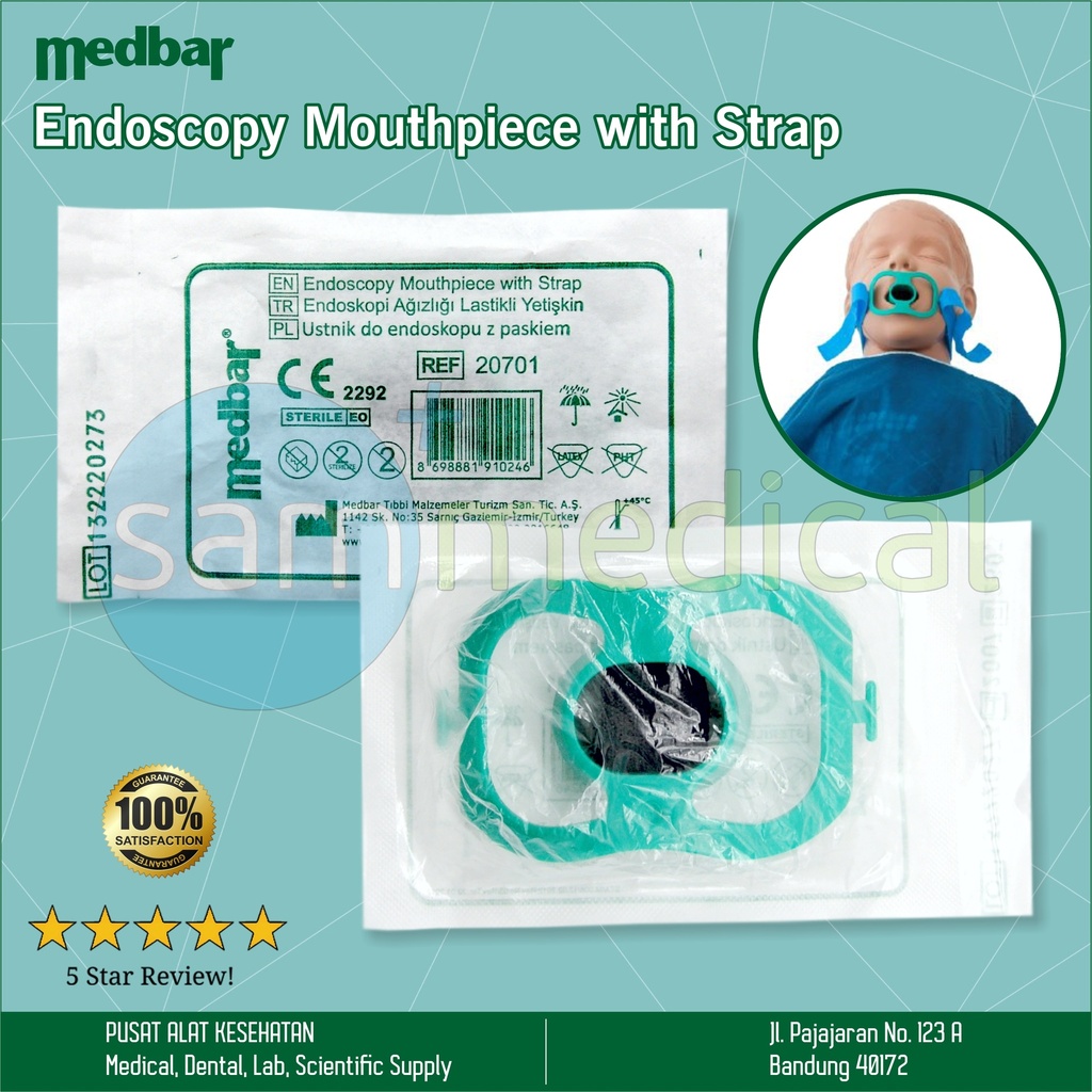 [00120200600] Medbar Endoscopy Mouthpiece With Strap (Dewasa) Cat 207 01