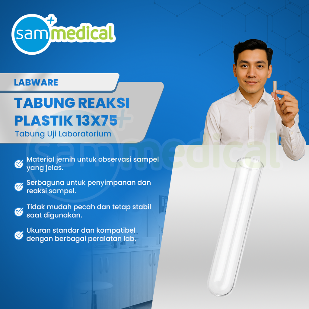 [00120210038] Labware Tabung Reaksi Plastik 13x75 @pcs