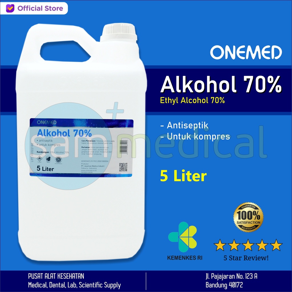 [00120210054] One Med Alkohol 70% Galon - 5 liter