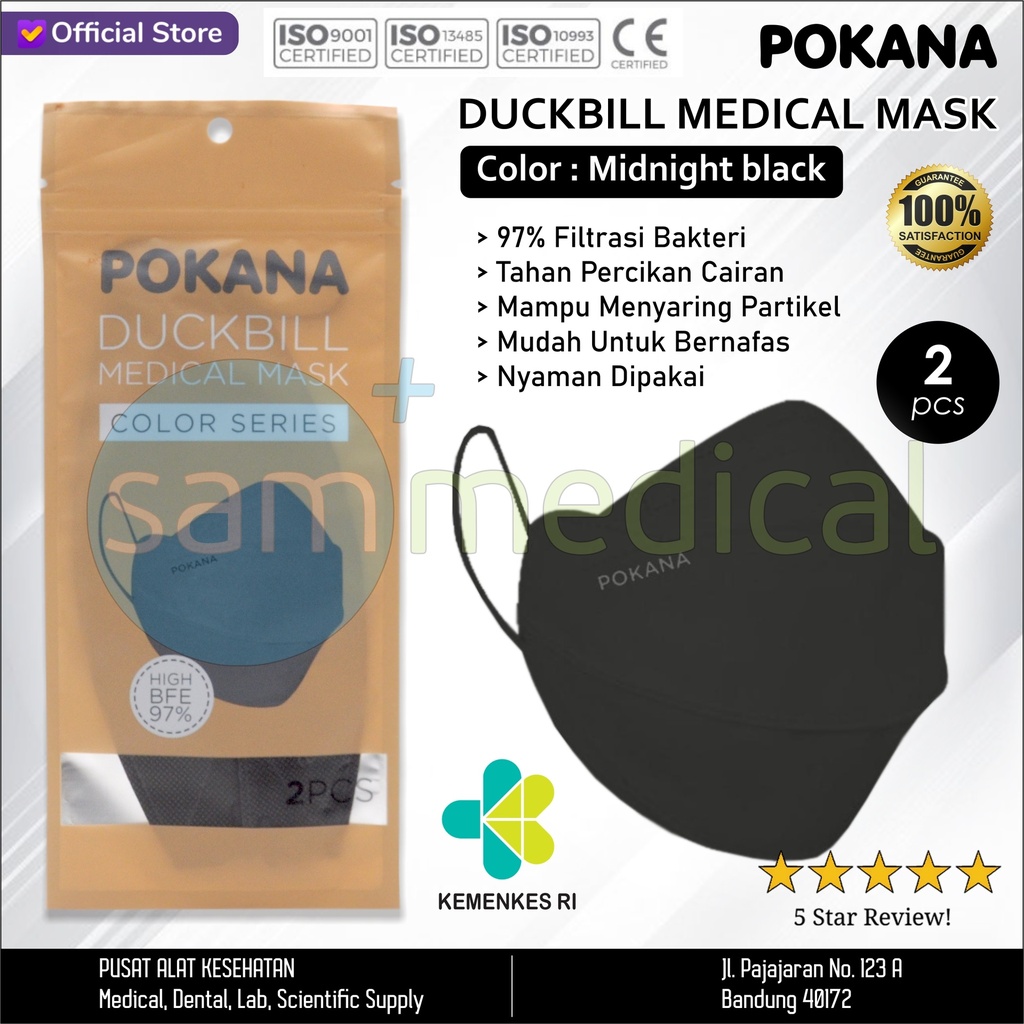 Pokana Masker Duck Bill Midnight Black @2pcs