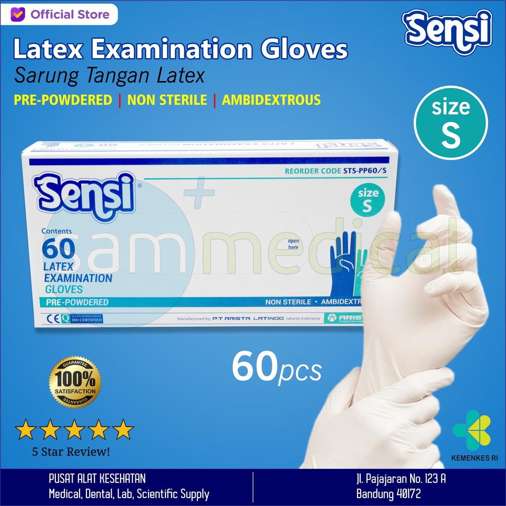 Sensi Latex Pre-Powder Size S @60pcs