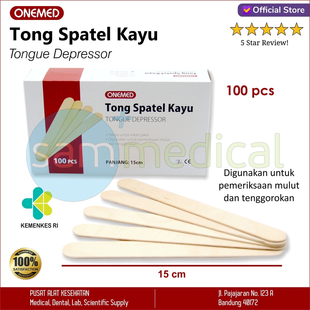 One Med Tongue Spatel Kayu isi 100pcs/box