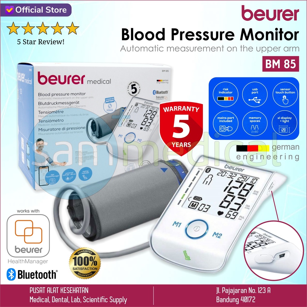 [00120210142] Beurer Tensimeter Digital w/ Bluetooth BM 85