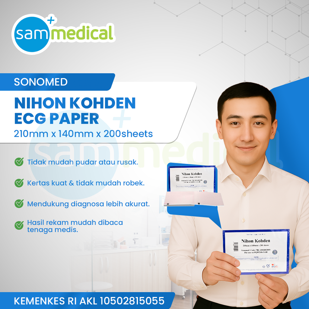 [00120210150] Sonomed Nihon Kohden EKG Paper 21cmx14cm @200sheet