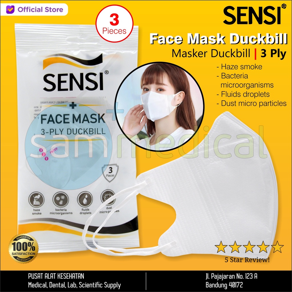 [00120210152] Sensi Masker Duck Bill @3pcs/sachet