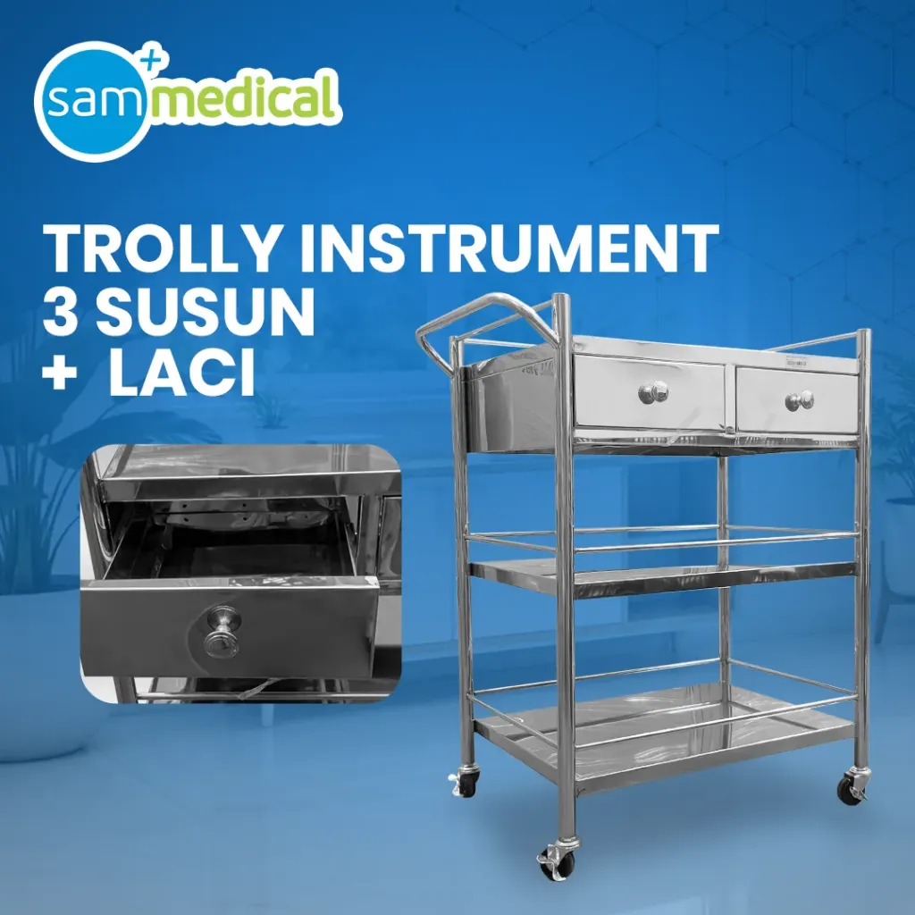 [00120210193] Lokal Trolly Instrument 3 Susun Rak + Laci