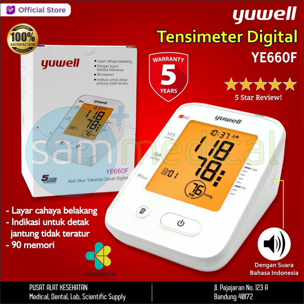 Yuwell Tensimeter Digital Adaptor + Suara YE-660F