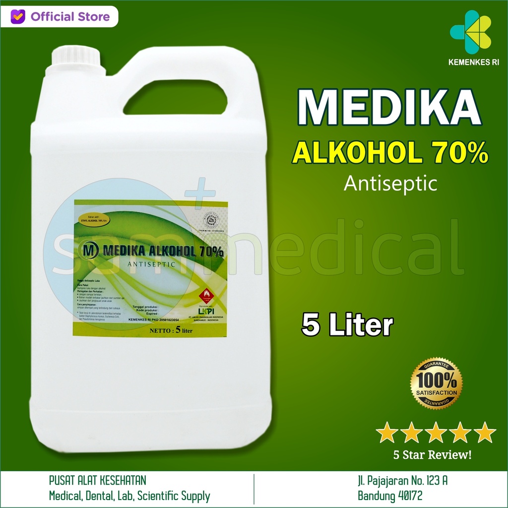 [00120210204] Medika Alkohol 70% Jerigen - 5 Liter