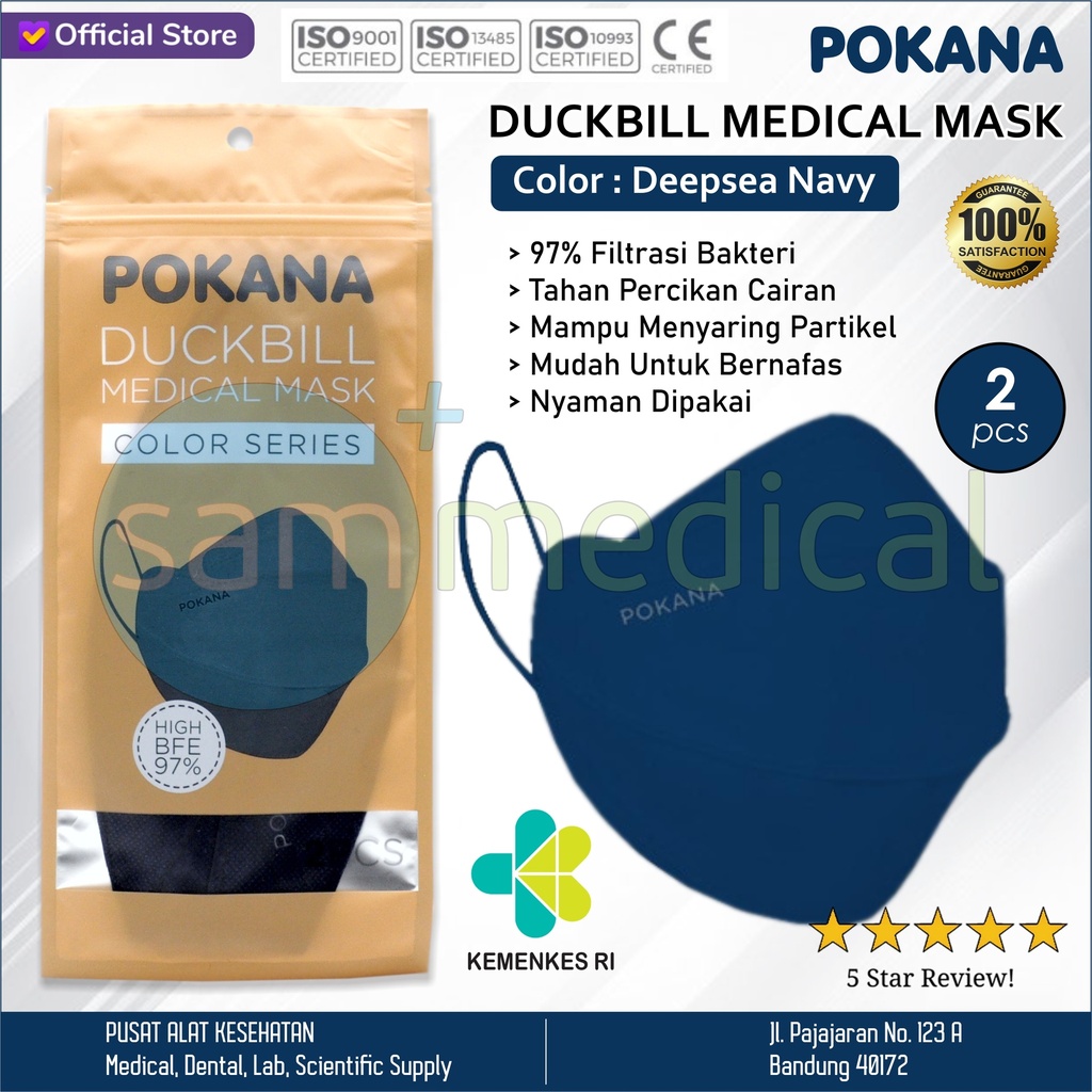 Pokana Masker Duck Bill Deepsea Navy @2pcs