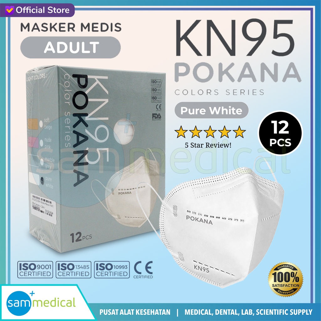 Pokana Masker KN95 White Dewasa isi 12pcs