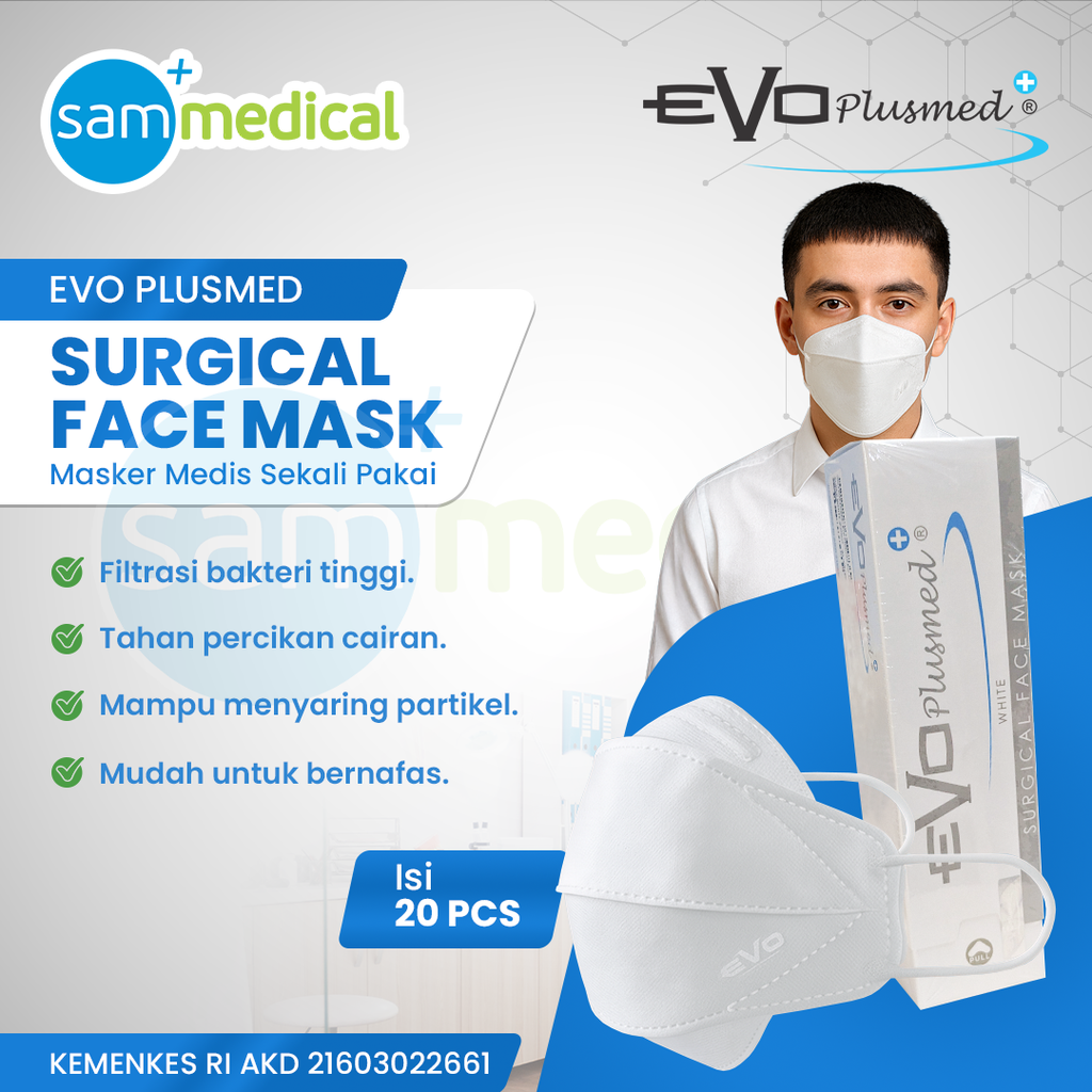 [00120210365] Evo Plusmed Ear Loop SUPER WHITE @20pcs