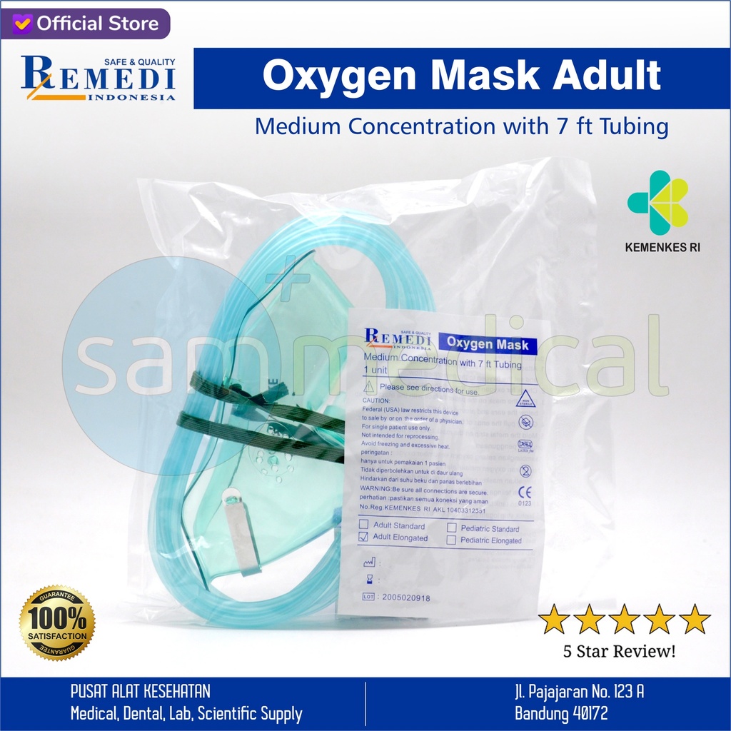 [00120210368] Remedi Masker Oksigen Dewasa