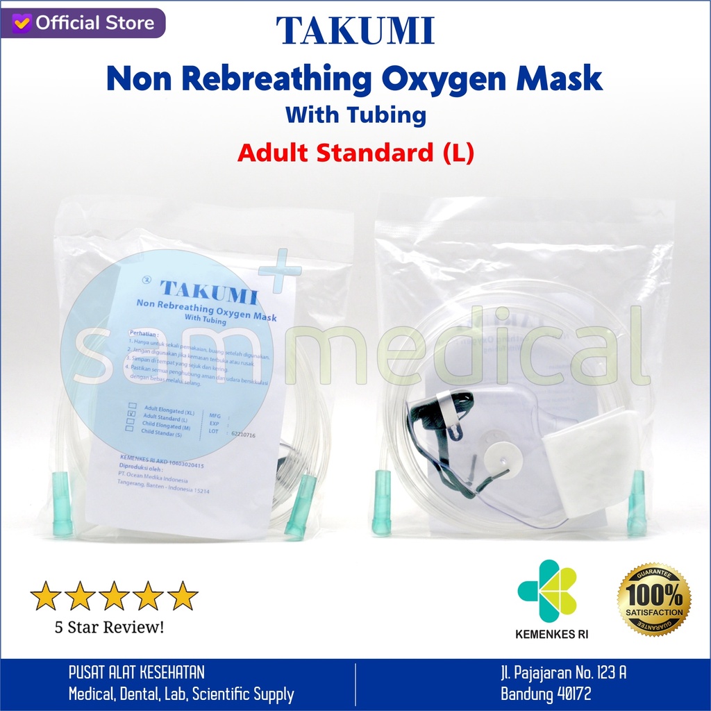 TAKUMI Non Rebreathing Masker Oksigen Dewasa