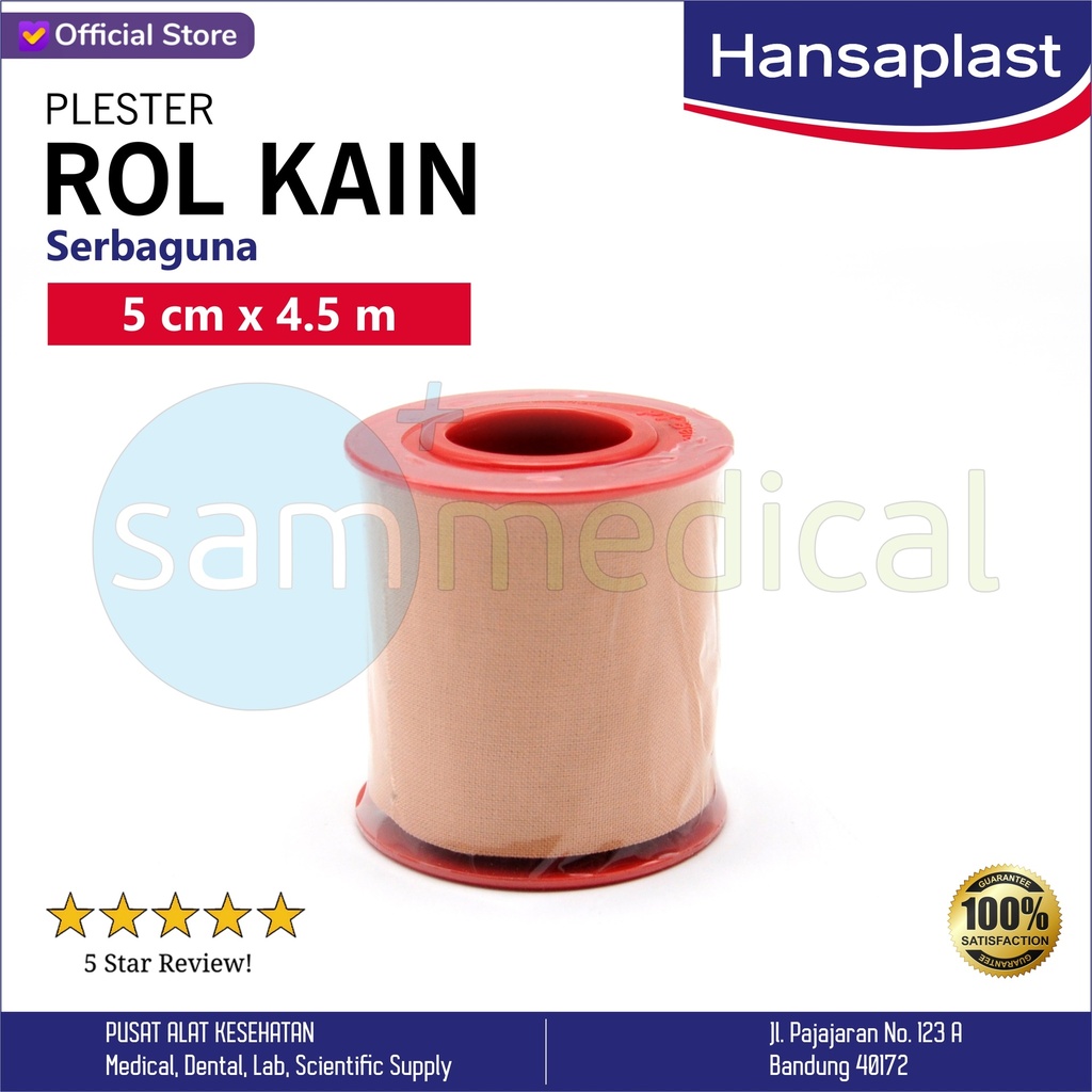 [00120210443] Hansaplast Plester Rol Kain 5cmx4.5m