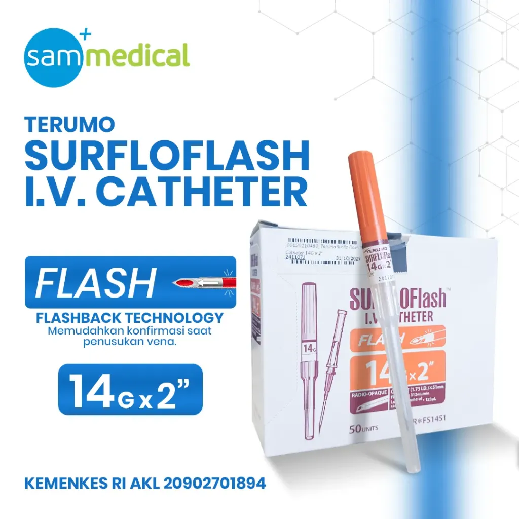 Terumo Surflo Flash IV Catheter 14G x 2"