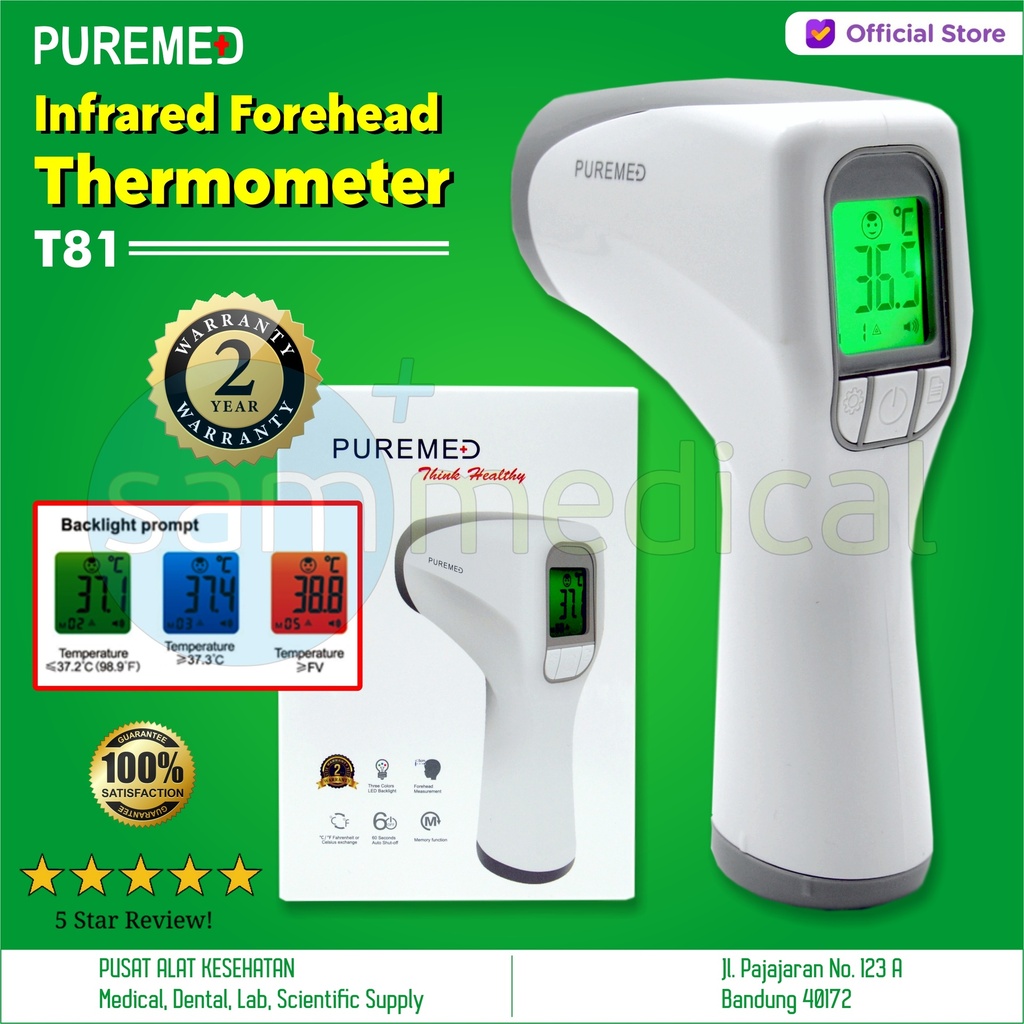 [00120210534] Puremed Infrared Forehead Thermometer T81