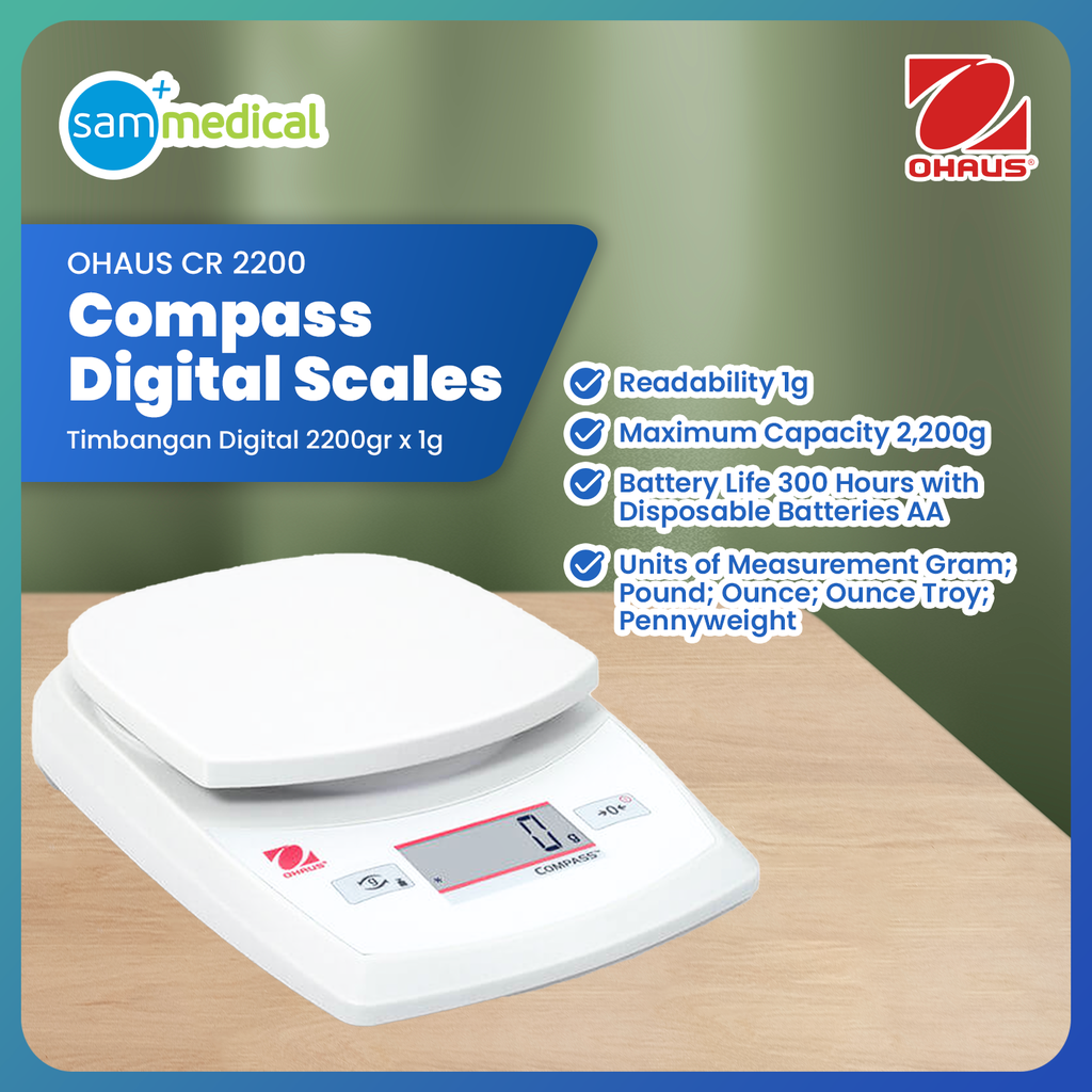 [00120210541] OHAUS Compass CR Timbangan Digital 2200gr x 1g CR 2200