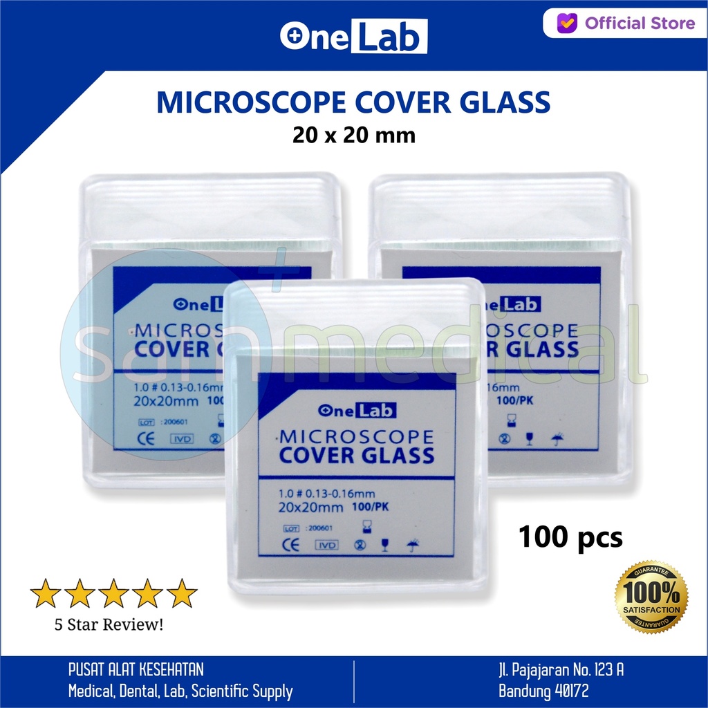 One Lab Cover Glass 20x20 @100pcs
