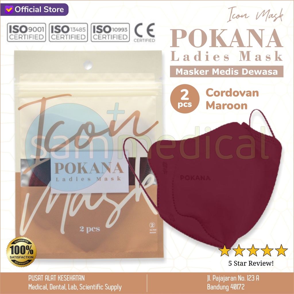 [00120210592] Pokana ICON Mask isi 2pcs Cordovan Maroon