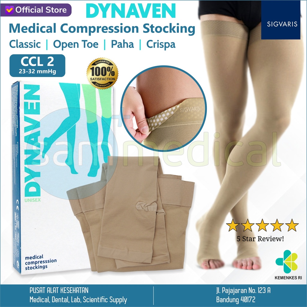 SIGVARIS DYNAVEN AG Open Toes - Paha CCL2 Size M (Long)(318619)