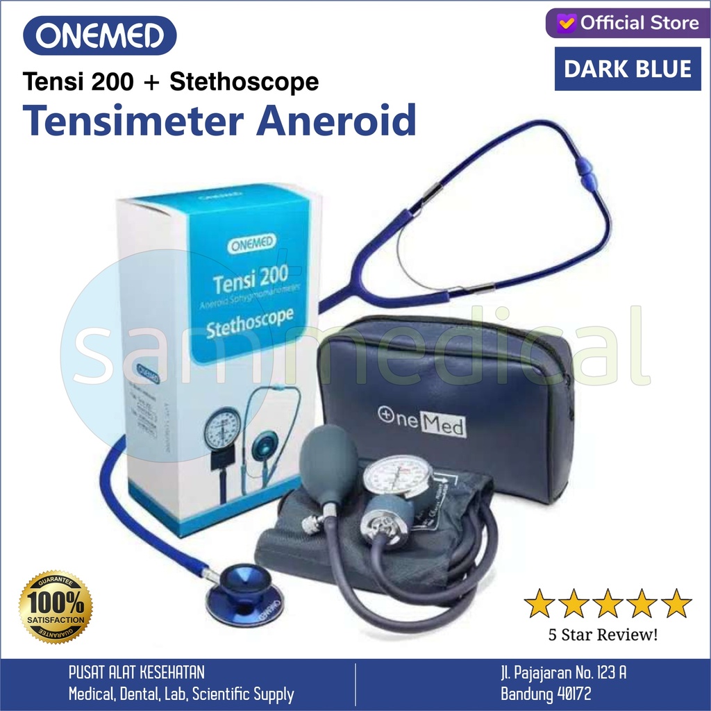 [00120210656] One Med Tensi 200 + Stethoskop Dark Blue