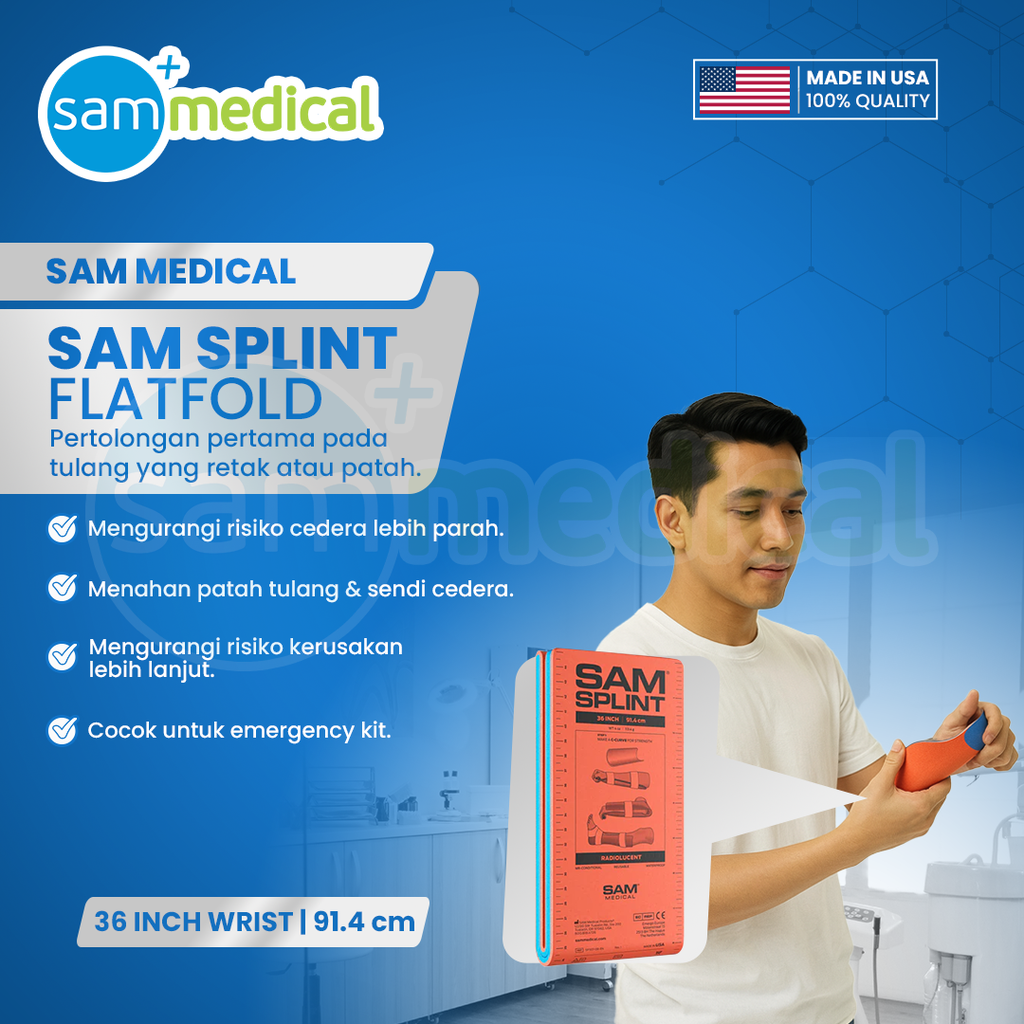 [00120210665] Sam Splint 36" Large Flatfold - Orange 