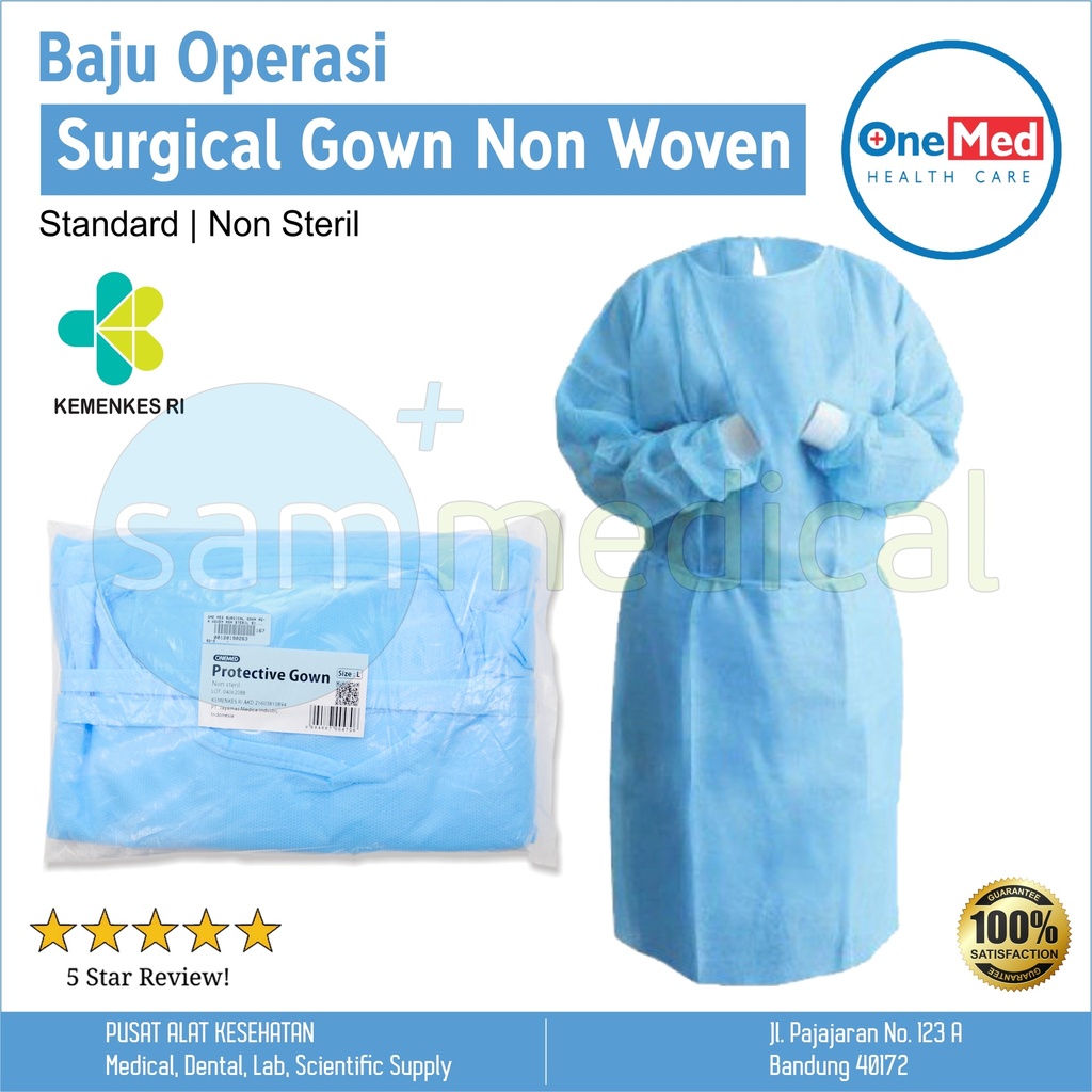 One Med Gown Protective Non Steril Size L