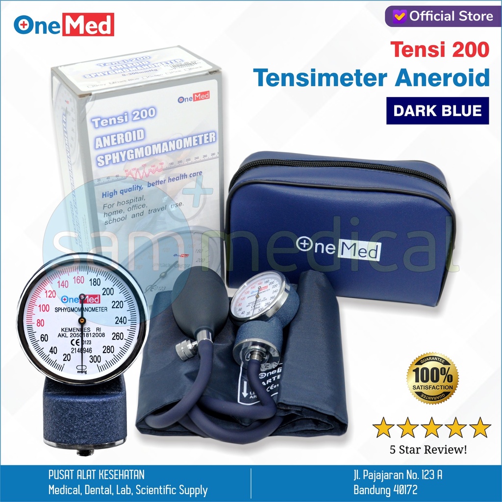 [00120220005] One Med Tensi 200 Tensimeter Aneroid Dark Blue