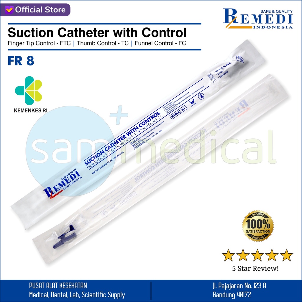 [00120220021] Remedi Suction Catheter Finger Tip Control FR 8