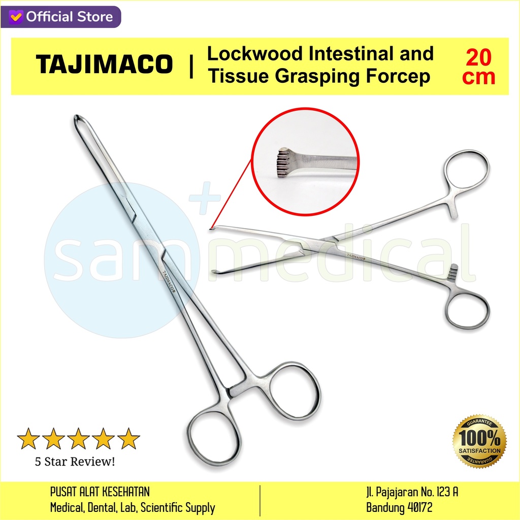 [00120220036] Tajimaco Lockwood Intestinal and Tissue Grasping Forcep 20cm