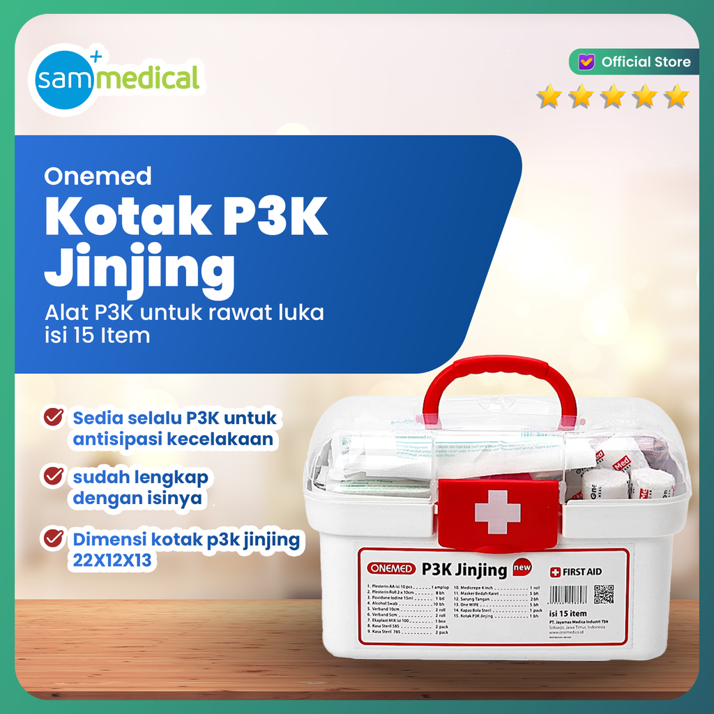 [00120220045] One Med Kotak P3K Jinjing + Isi 15item