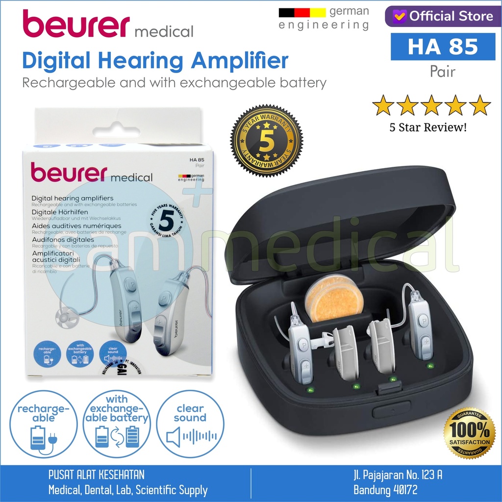 [00120220061] Beurer Digital Hearing Aid / Alat Bantu Dengar USB Charger HA 85
