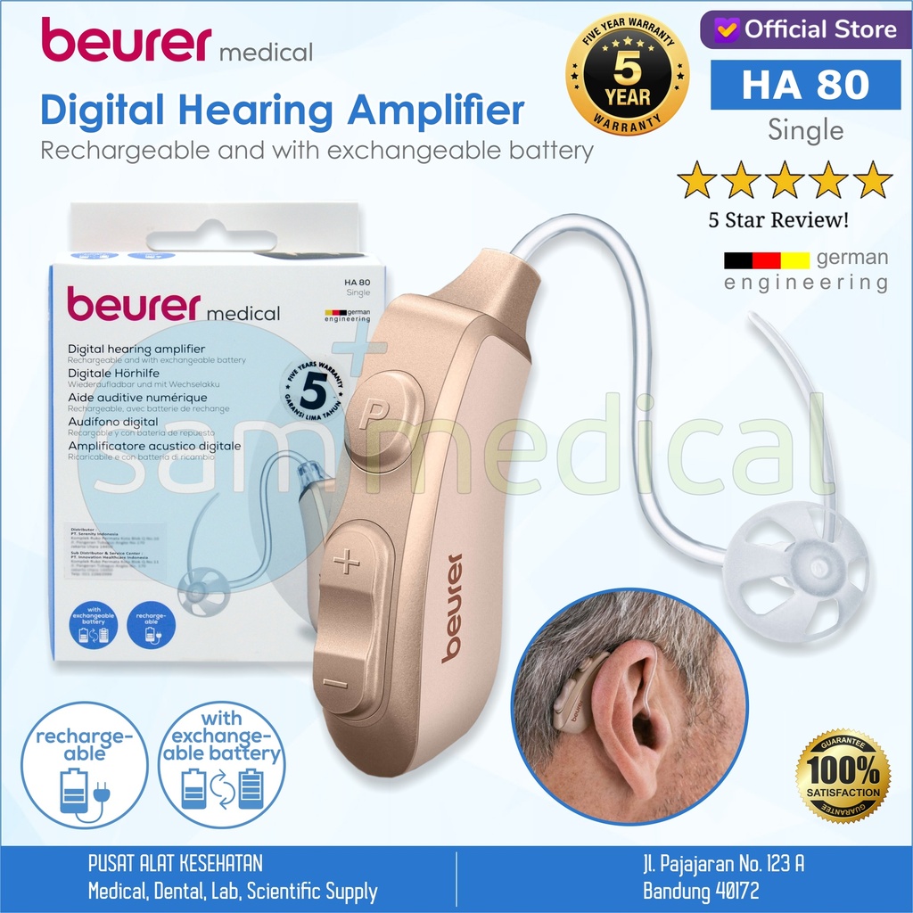 [00120220062] Beurer Digital Hearing Aid (SINGLE) USB Power - HA 80