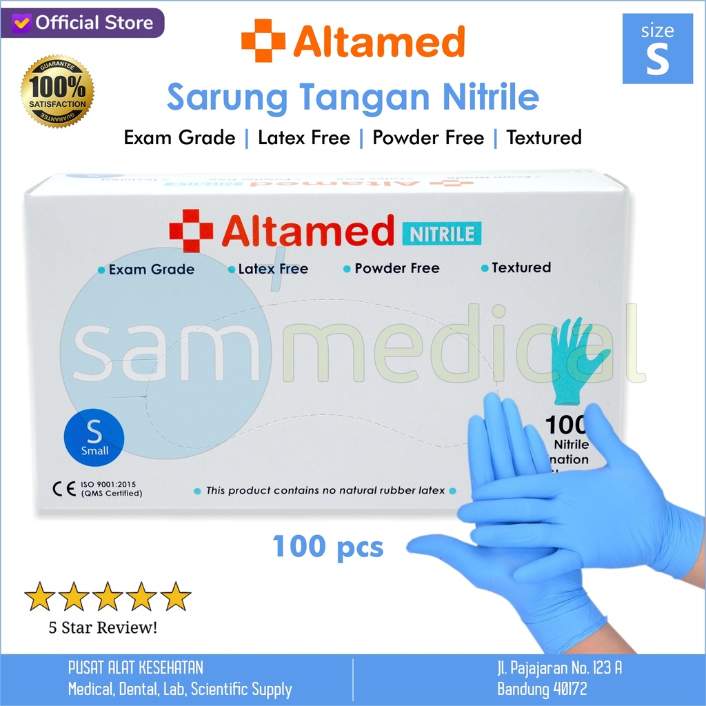 [00120220066] ALTAMED Nitril Glove Size M isi 100pcs