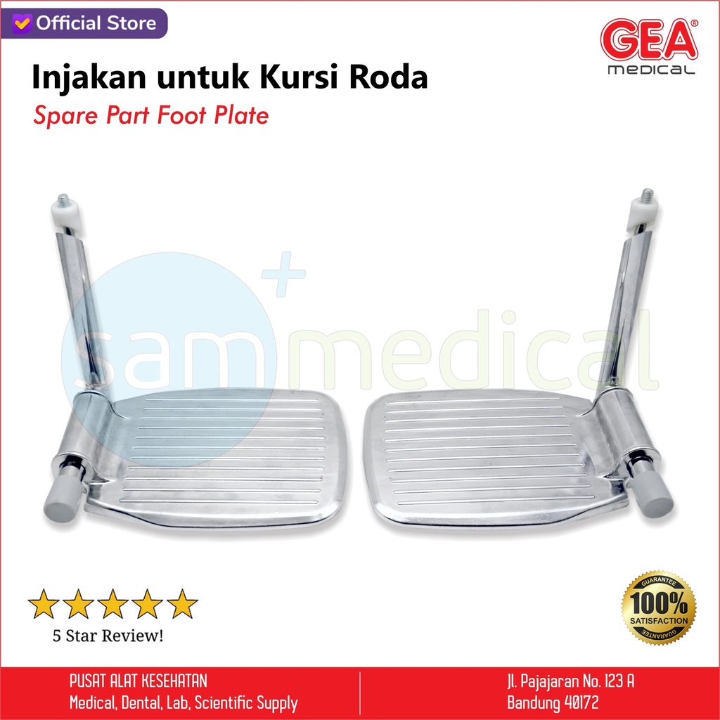 GEA Spare Part Foot Plate / Injakan utk Kursi Roda @pasang