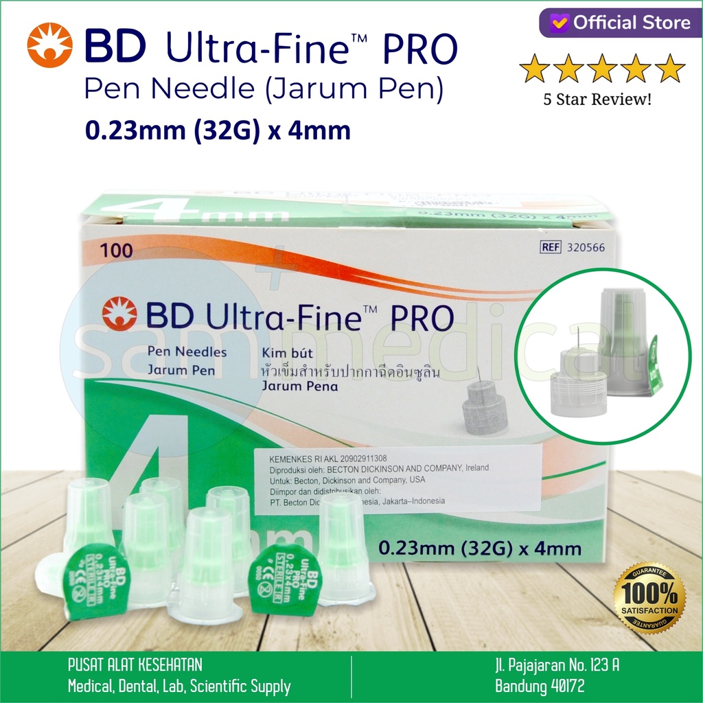BD Ultrafine PRO Pen Needle 32Gx4mm @pcs Cat 320566