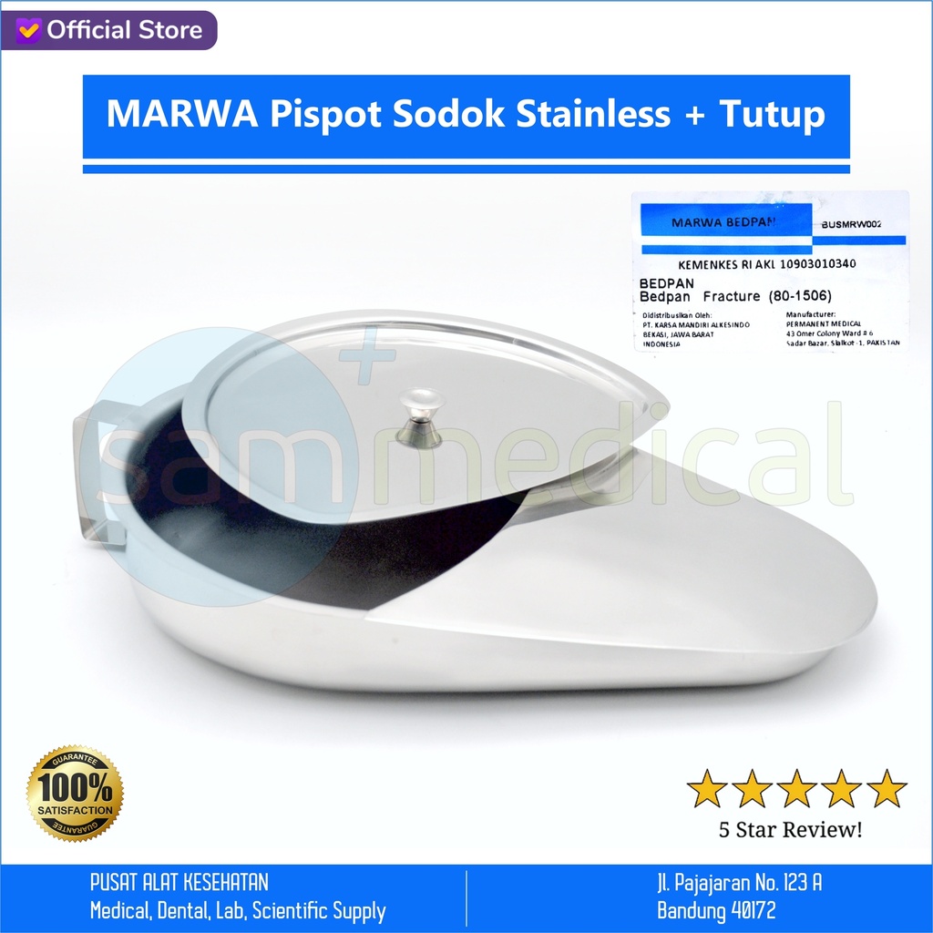 MARWA Pispot Sodok / Stikpan Stainless + Tutup