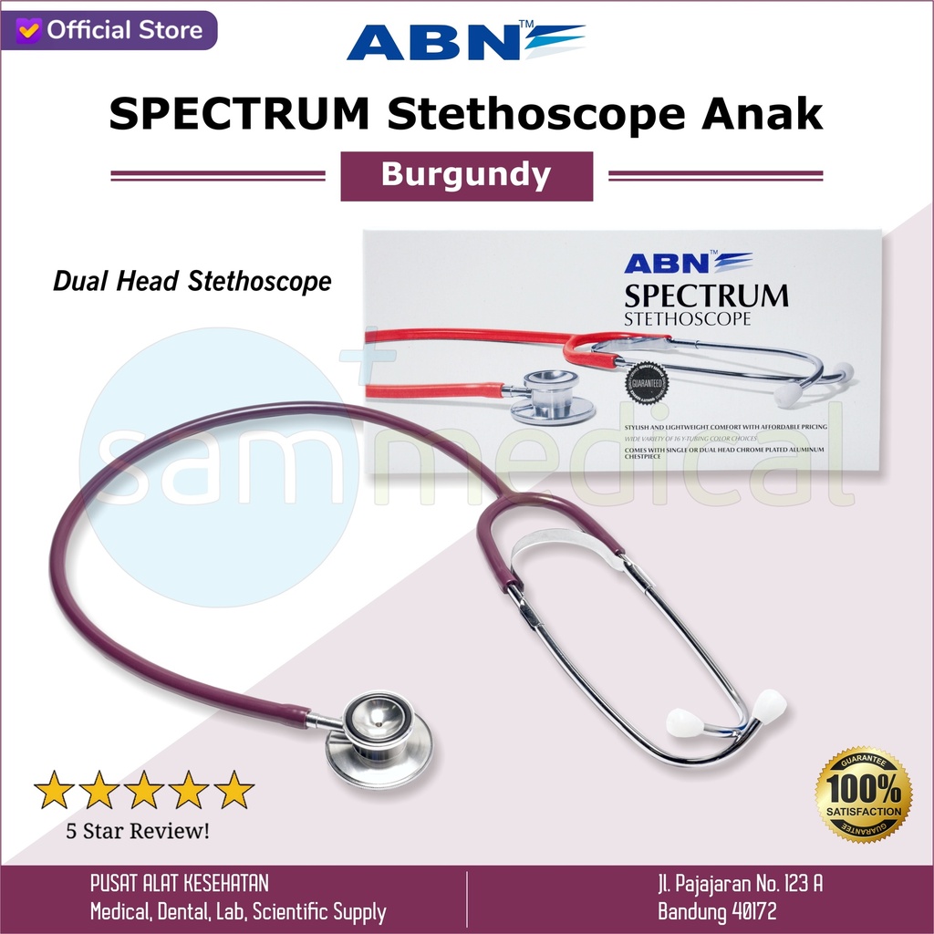 [00120220175] ABN Stethoscope Spectrum Anak - Burgundy