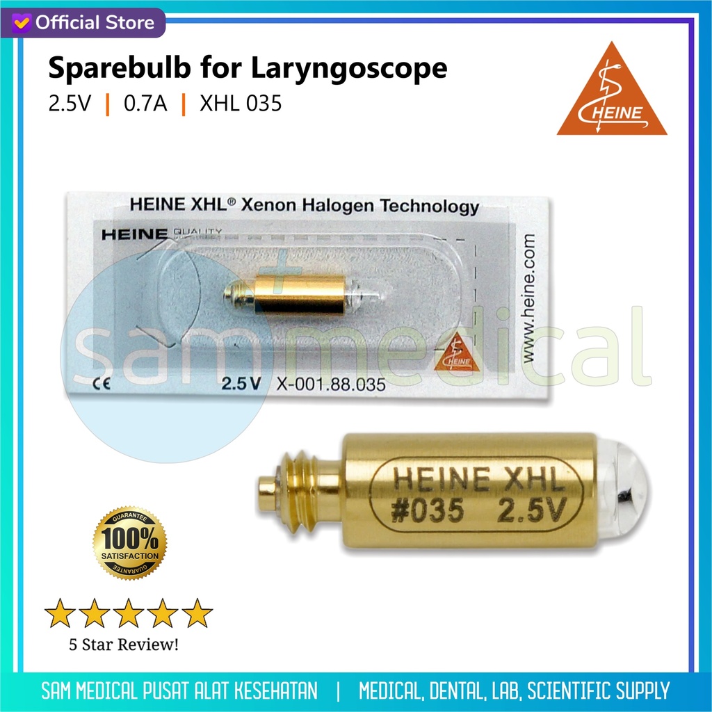 [00120220181] Heine Sparebulb for Laryngoscope 2.5V0.7A XHL 035 X-01.88.035