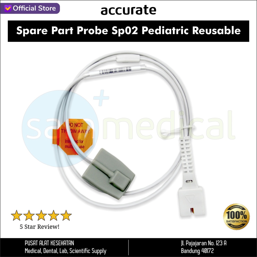 [00120220242] Accurate Spare Part Probe Sp02 Pediatric Reusable