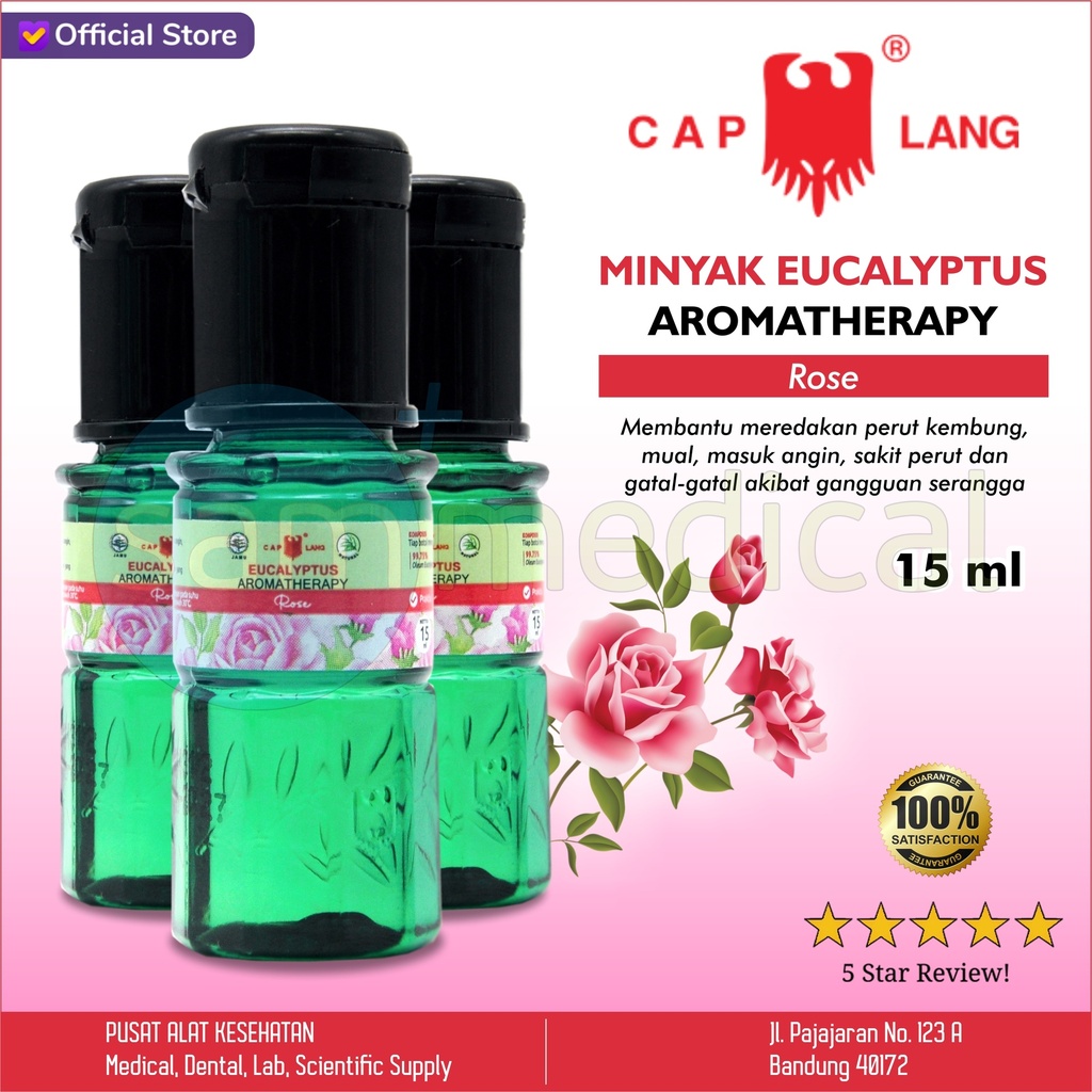 Cap Lang Minyak Kayu Putih Aromatherapy Rose 15ml