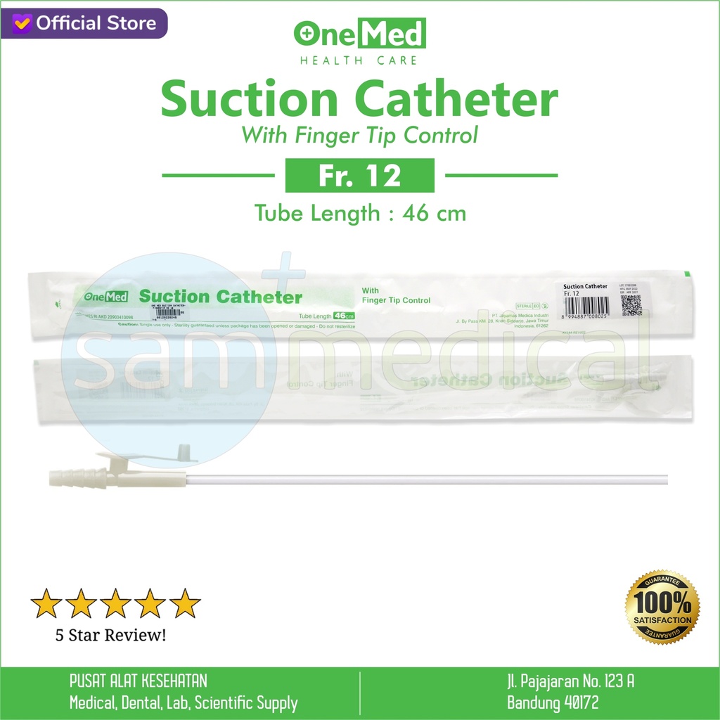 One Med Suction Catheter Fingertip No 12