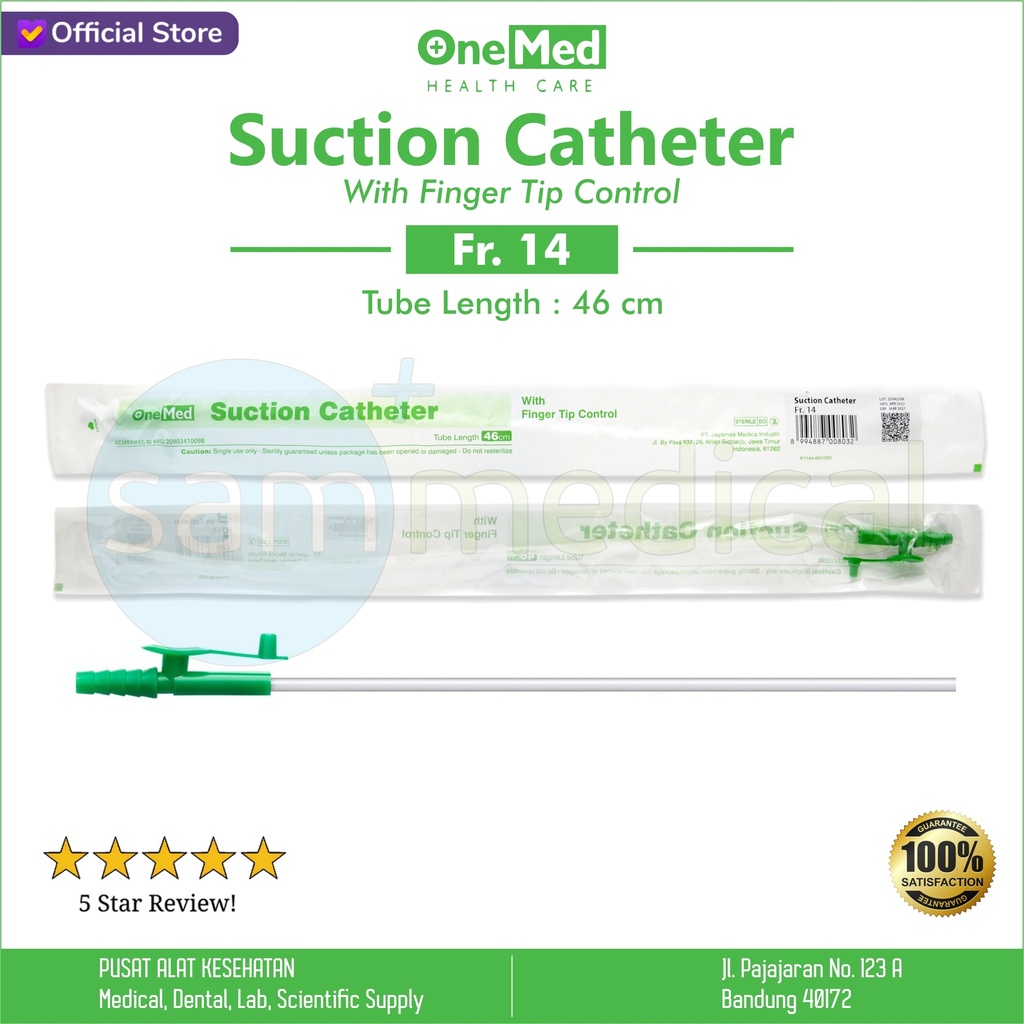 One Med Suction Catheter Fingertip No 14