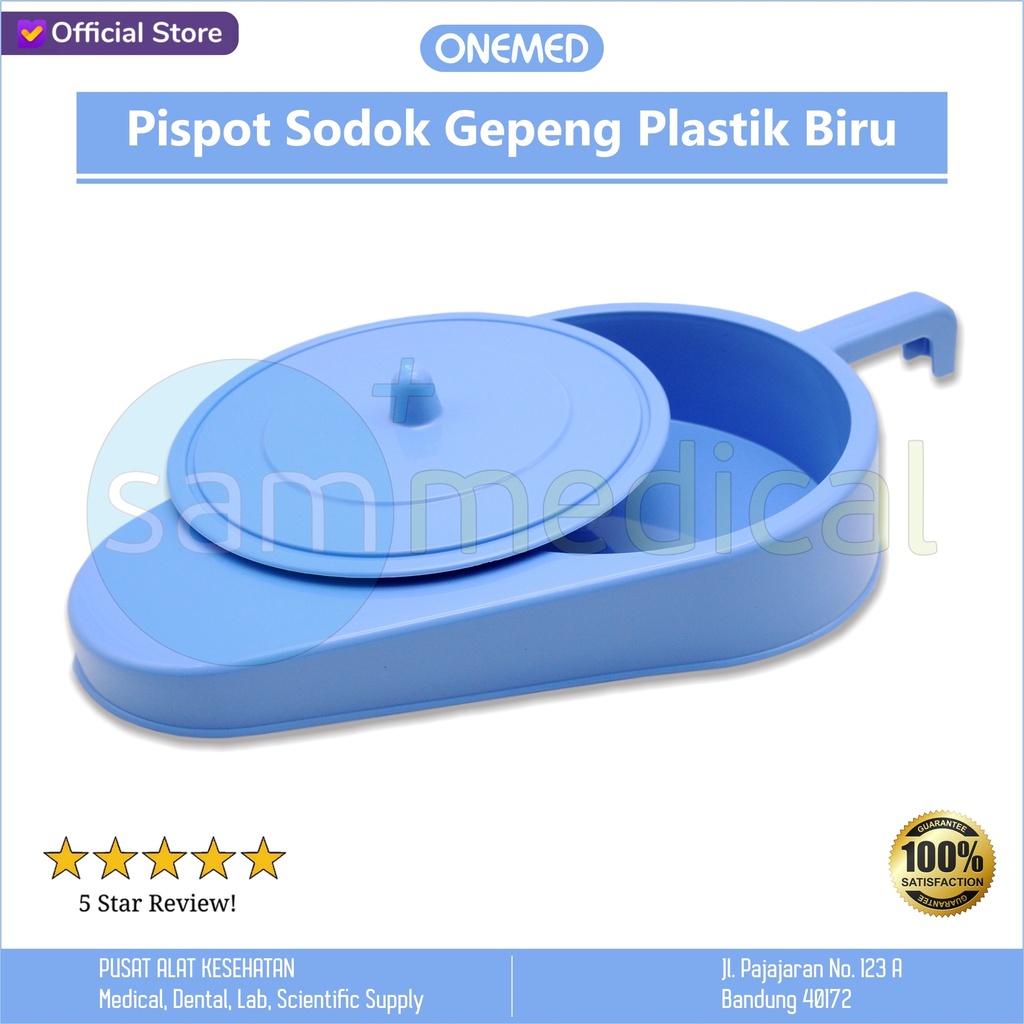 One Med Pispot Sodok Gepeng Plastik - Biru